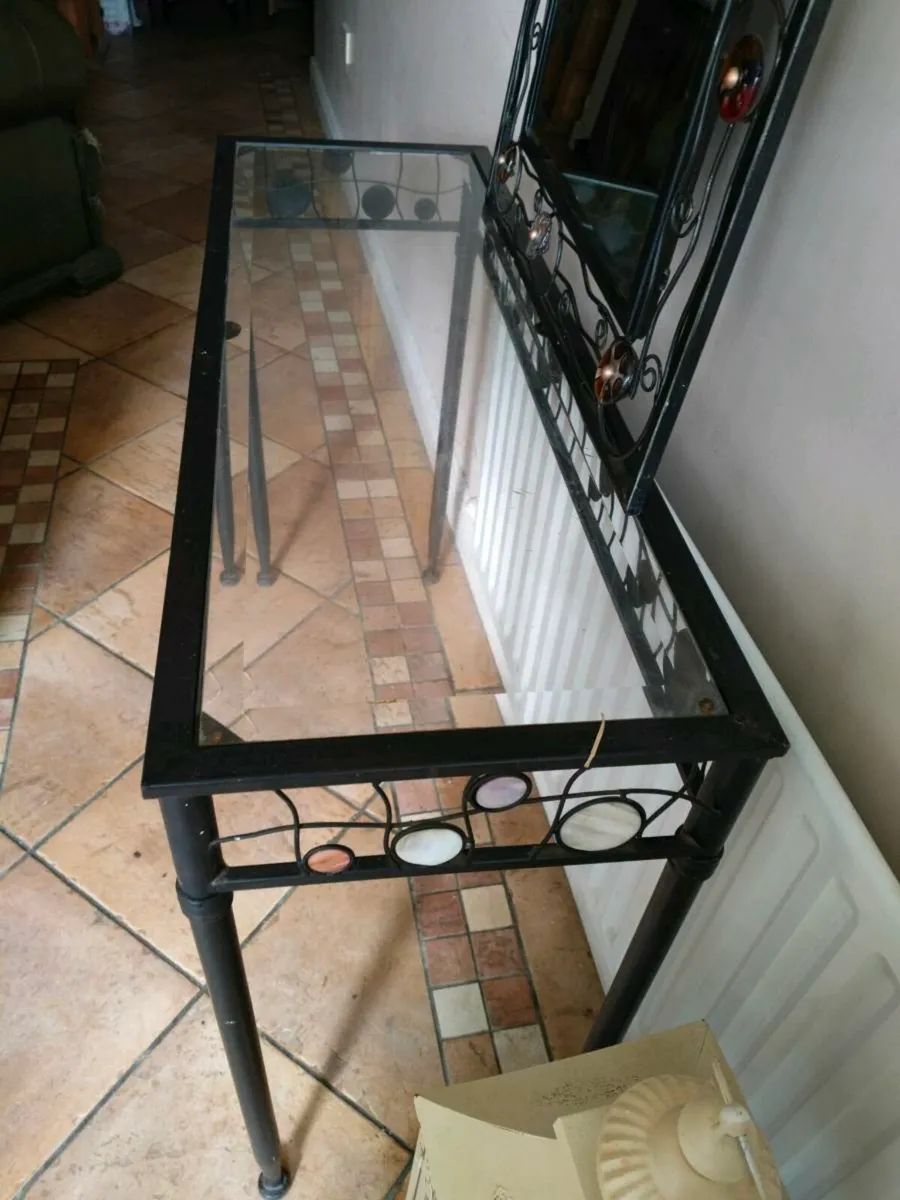 Steel Hall table and mirror to match. Beautiful un - Image 3