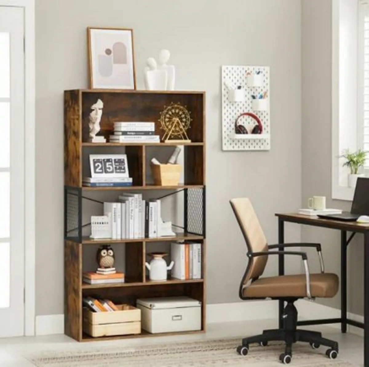 New 5 Tier Industrial Style Bookcase - FREE P&P - Image 1