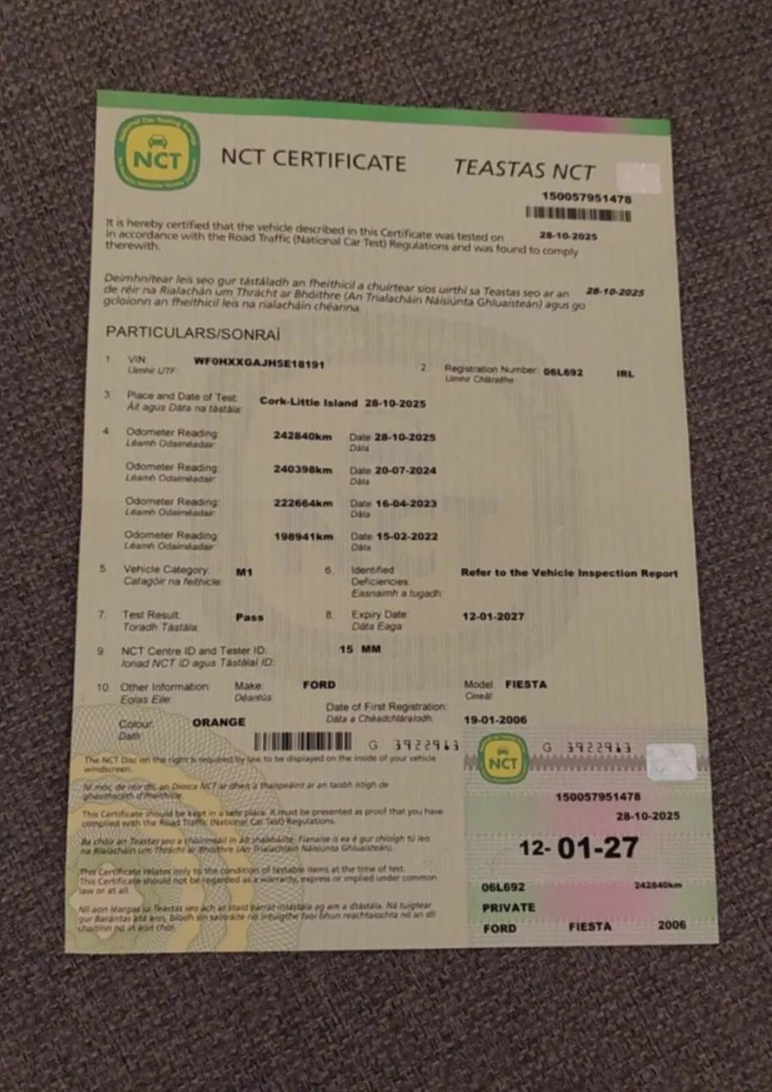 Ford Fiesta 2006     NCT 2017-1-12    TAX 26-01-31 - Image 2