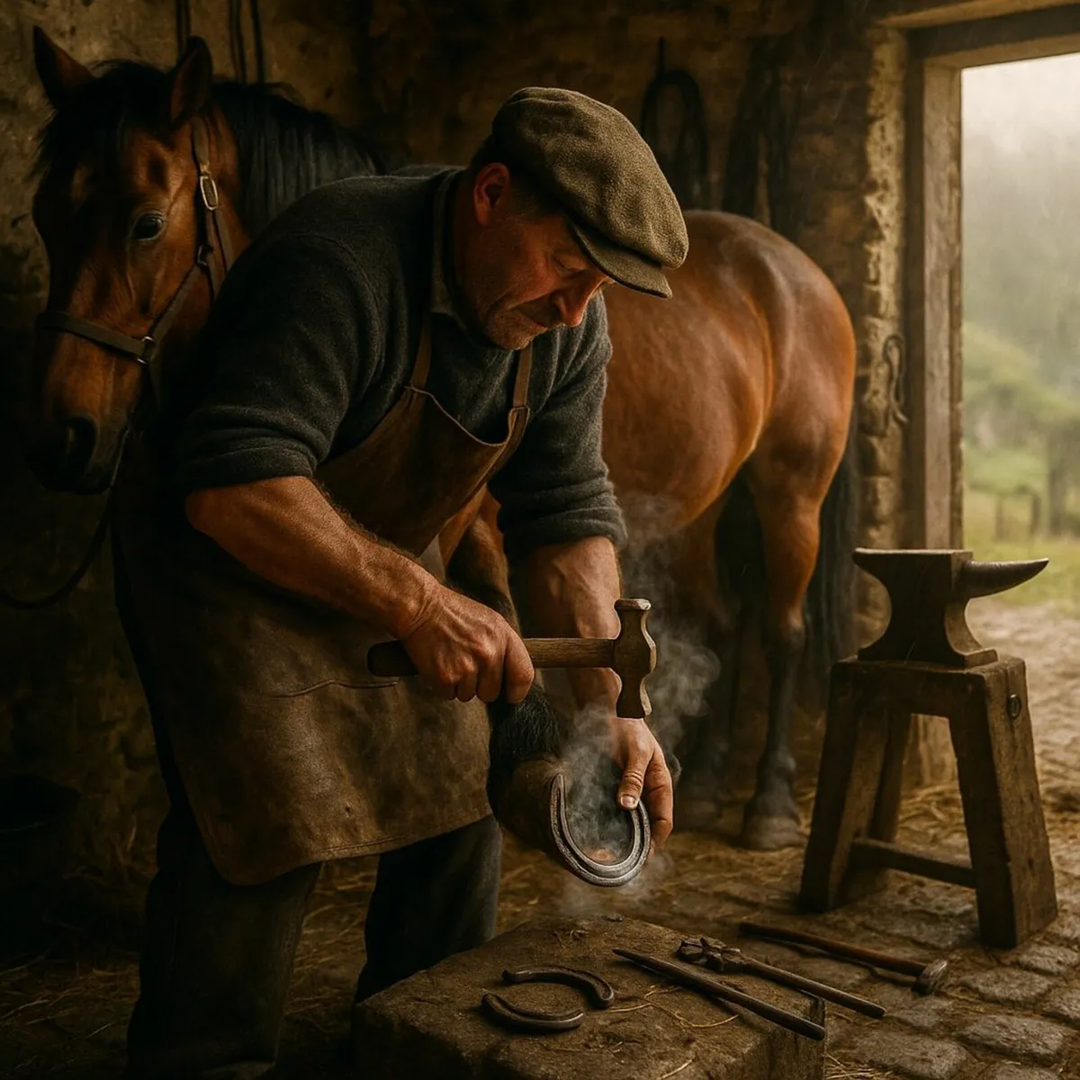 antiques vintage horse shoes tools cottage pub - Image 2
