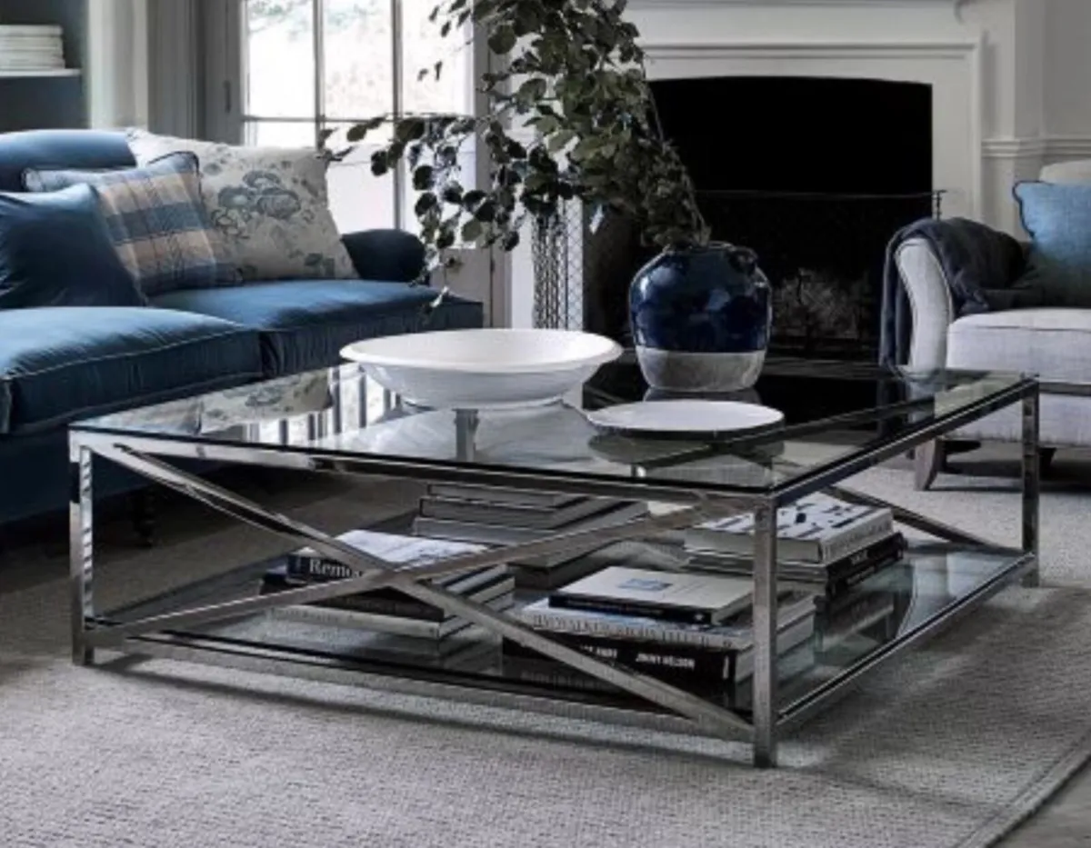 Neptune Manahattan Chrome/Glass Coffee Table - Image 2