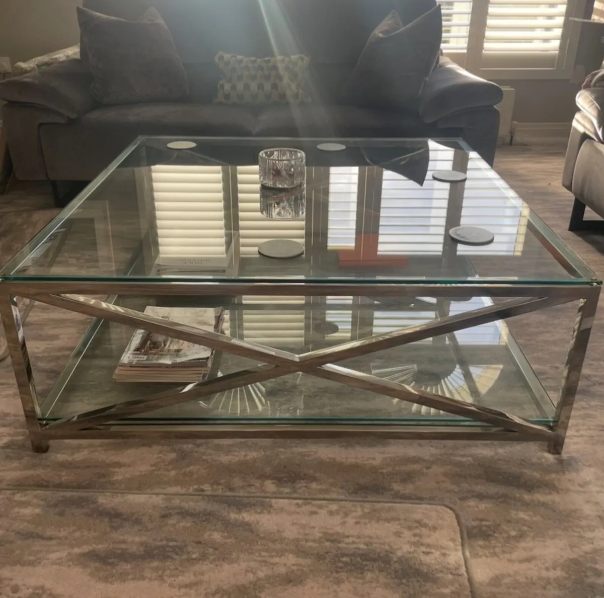 Neptune Manahattan Chrome/Glass Coffee Table - Image 1