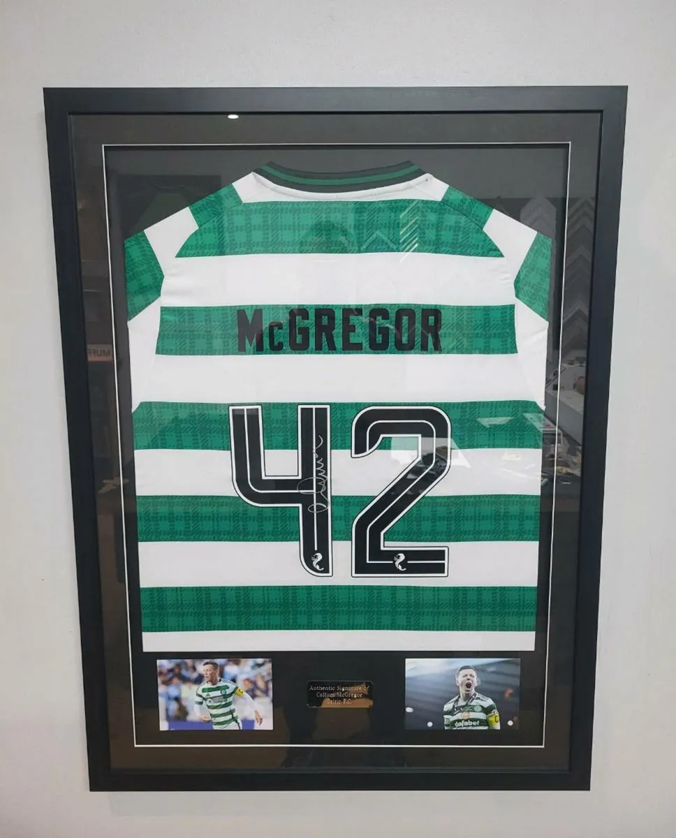 Premium Framed Signed Callum McGregor Celtic Shirt - Image 1