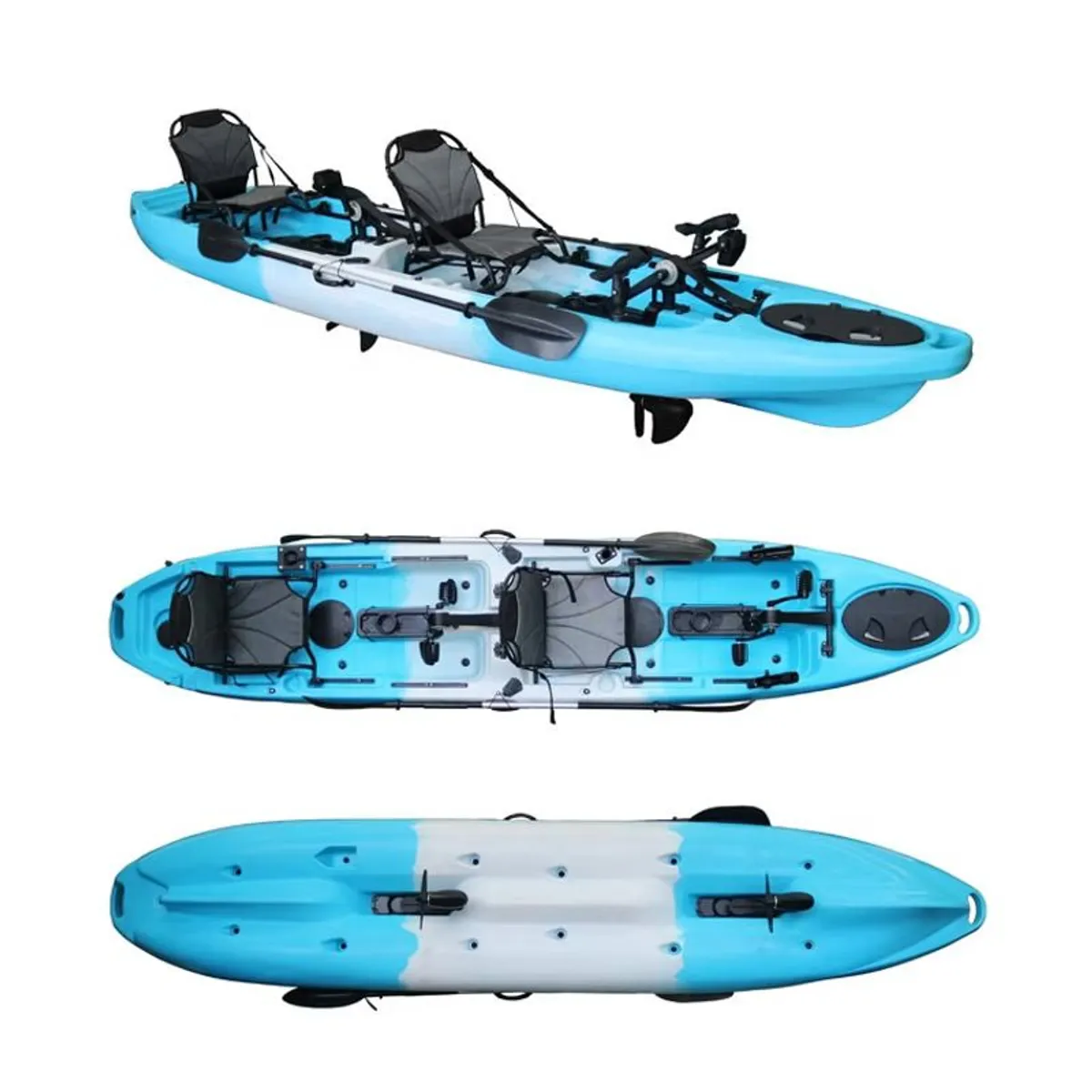 Tandem doubble fishing kayak with propeller pedal drive and accesories. 14ft long  brand new - Image 2