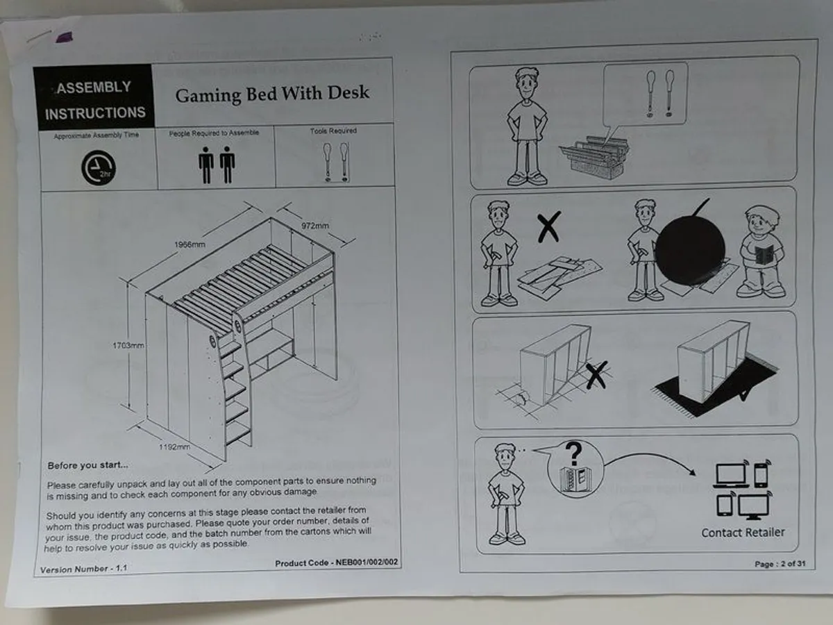 Children's mid sleeper single bed - Image 2