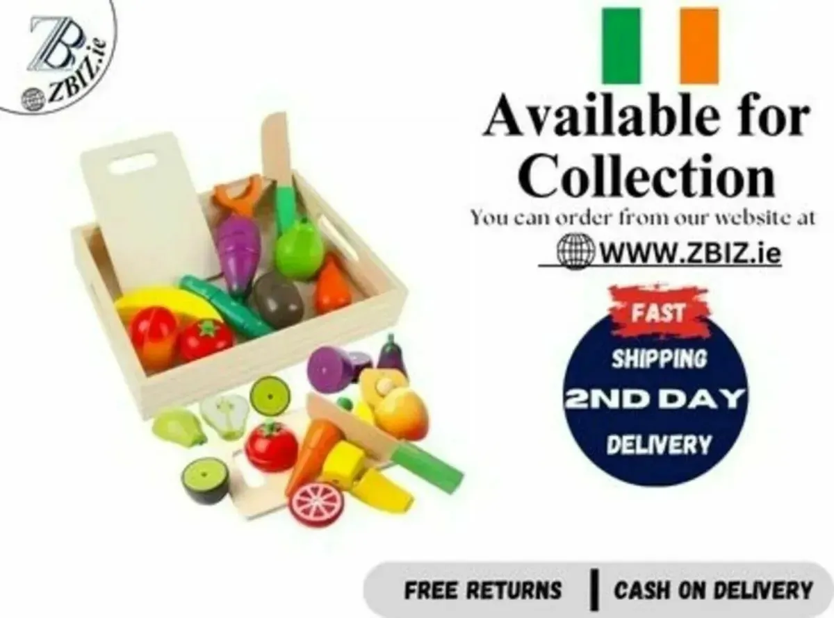 Kids Magnetic Wooden Fruits & Veggies Toy Set - Image 1
