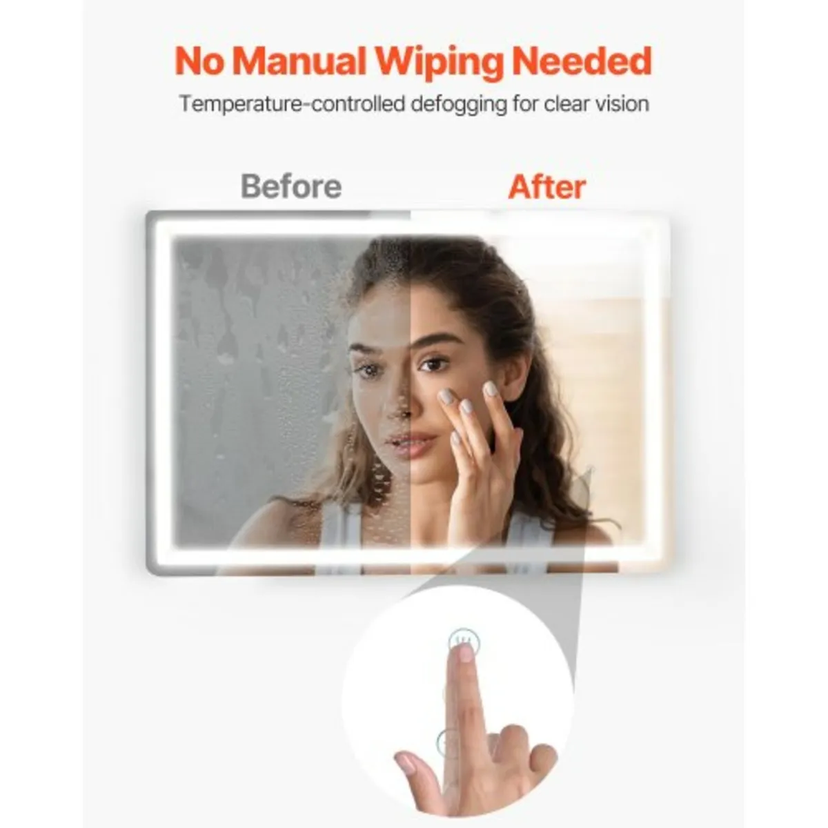 LED Bathroom Mirror, 70 x 100 cm LED Bathroom Vani - Image 2