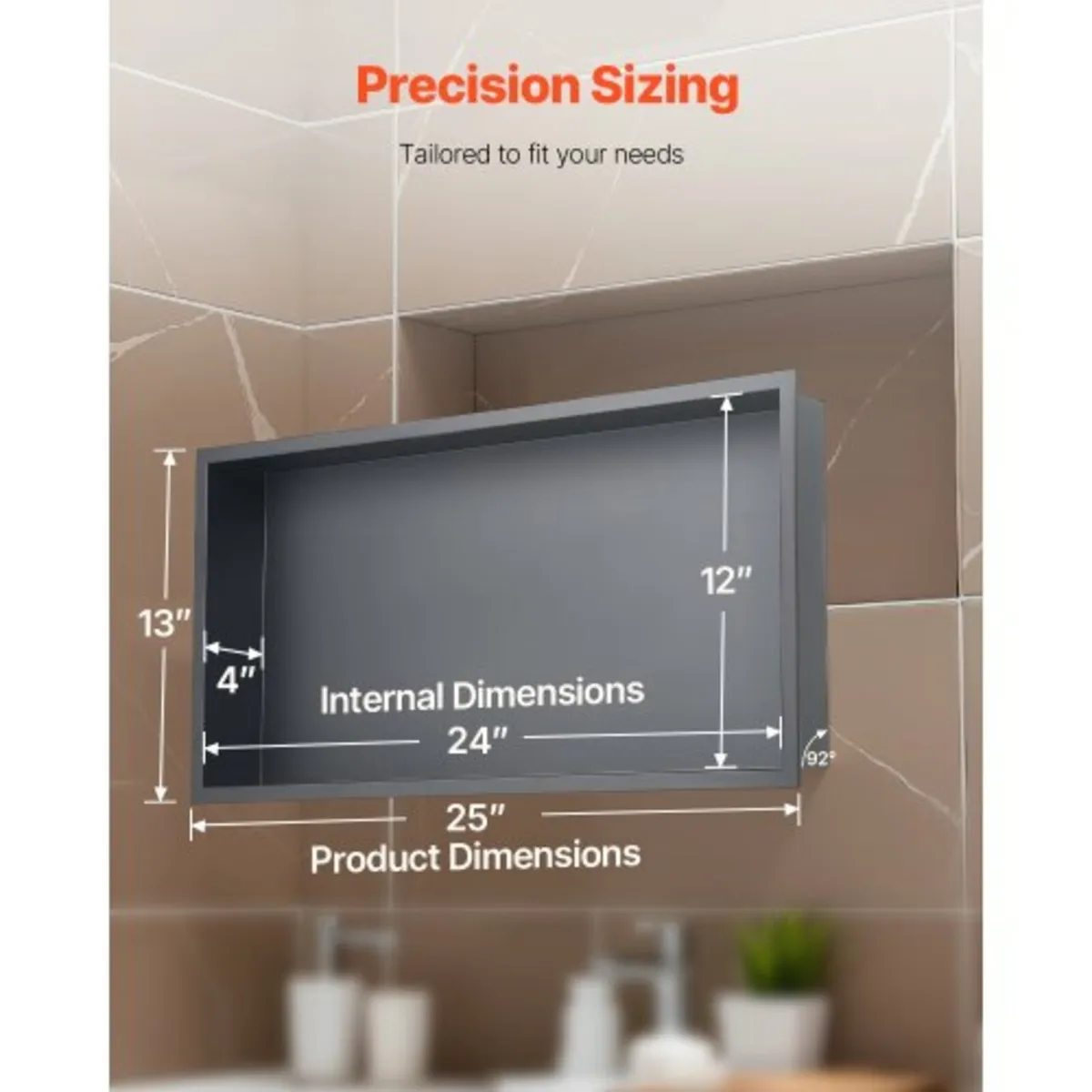 Shower Niche, 33.0 x 63.5 x 10.2 cm Recessed Wall - Image 4