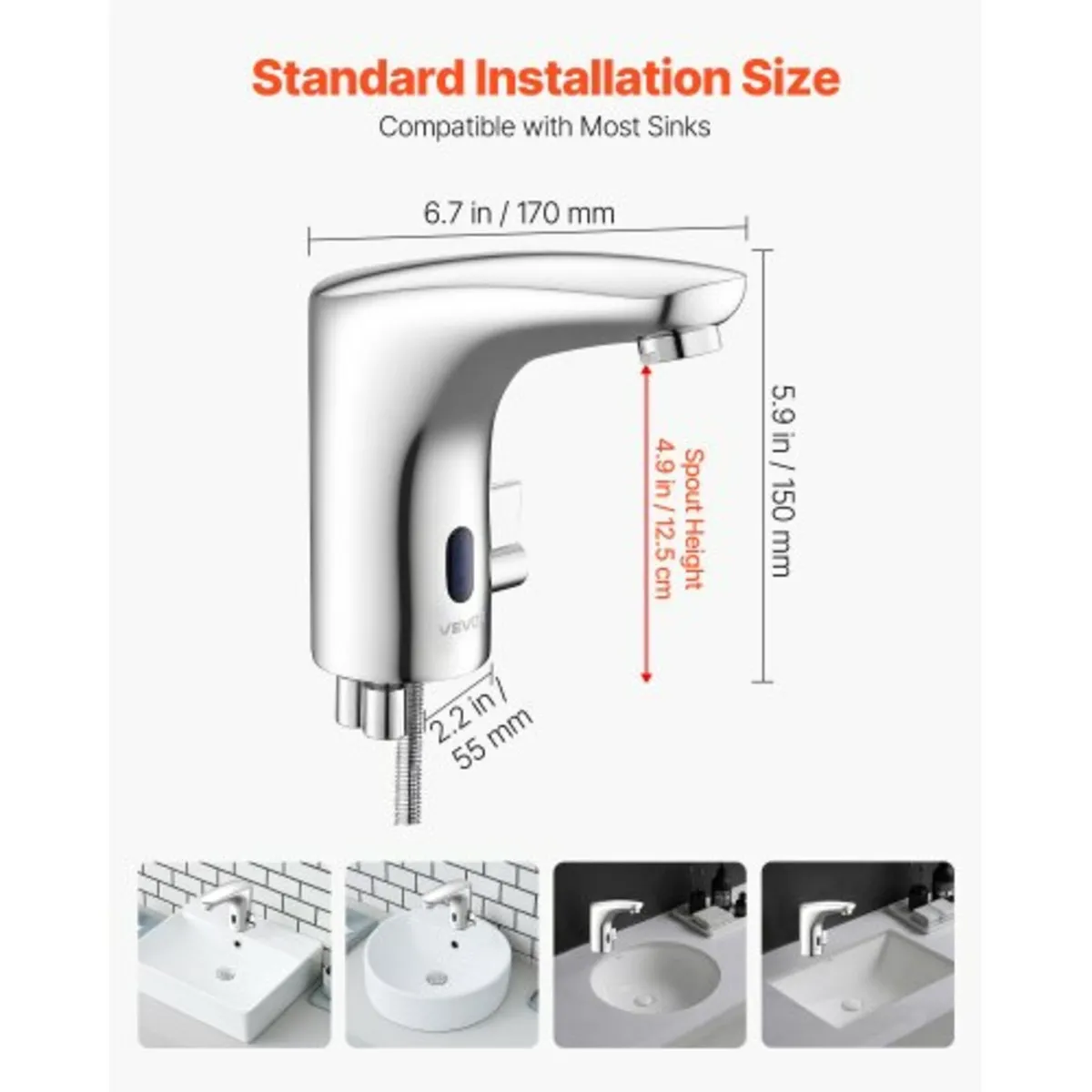 Touchless Bathroom Sink Faucet, Automatic Motion S - Image 4