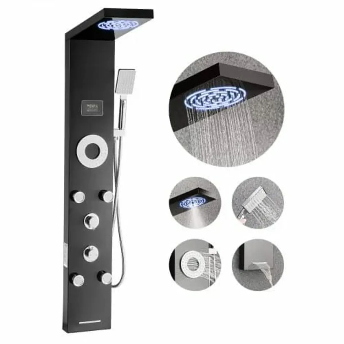 Shower Panel Tower System with Rainfall Shower Hea - Image 1