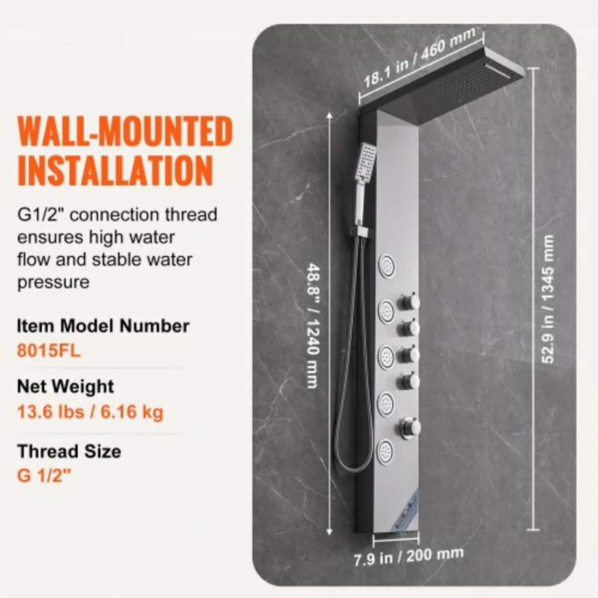 Shower Panel System, 4 Shower Modes Shower Panel T - Image 4