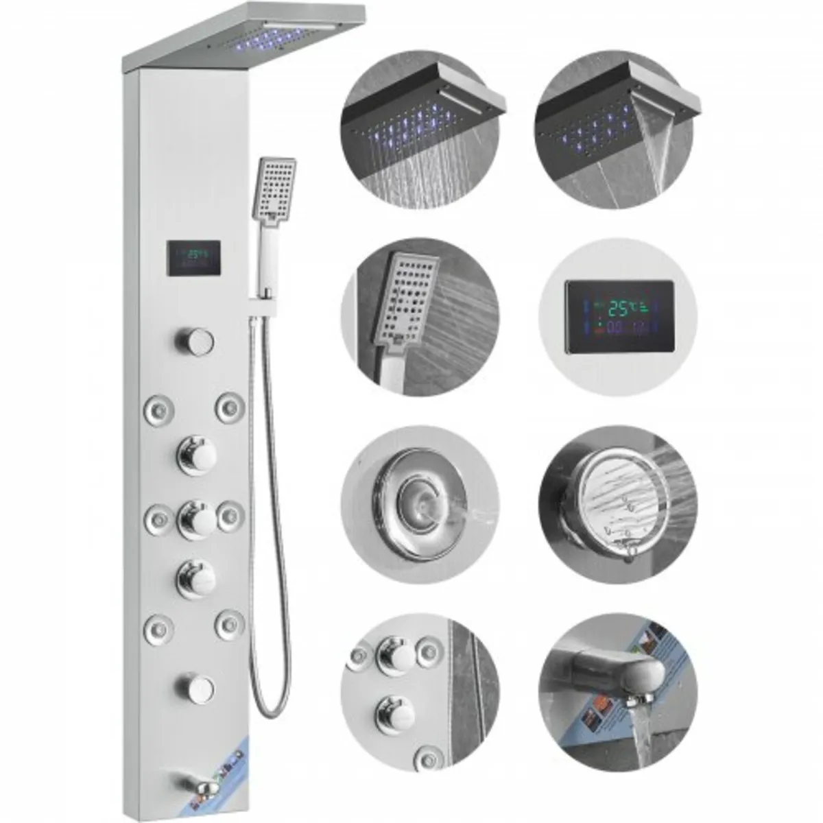 6 Shower Modes, LED & Screen Hydroelectricity Show - Image 1