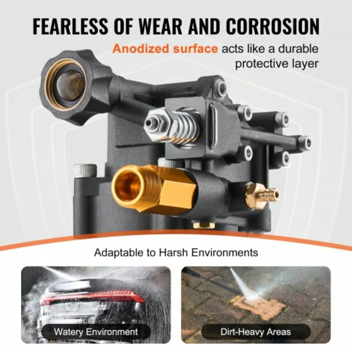 Pressure Washer Pump, 19mm(3/4") Shaft Horizontal, - Image 2