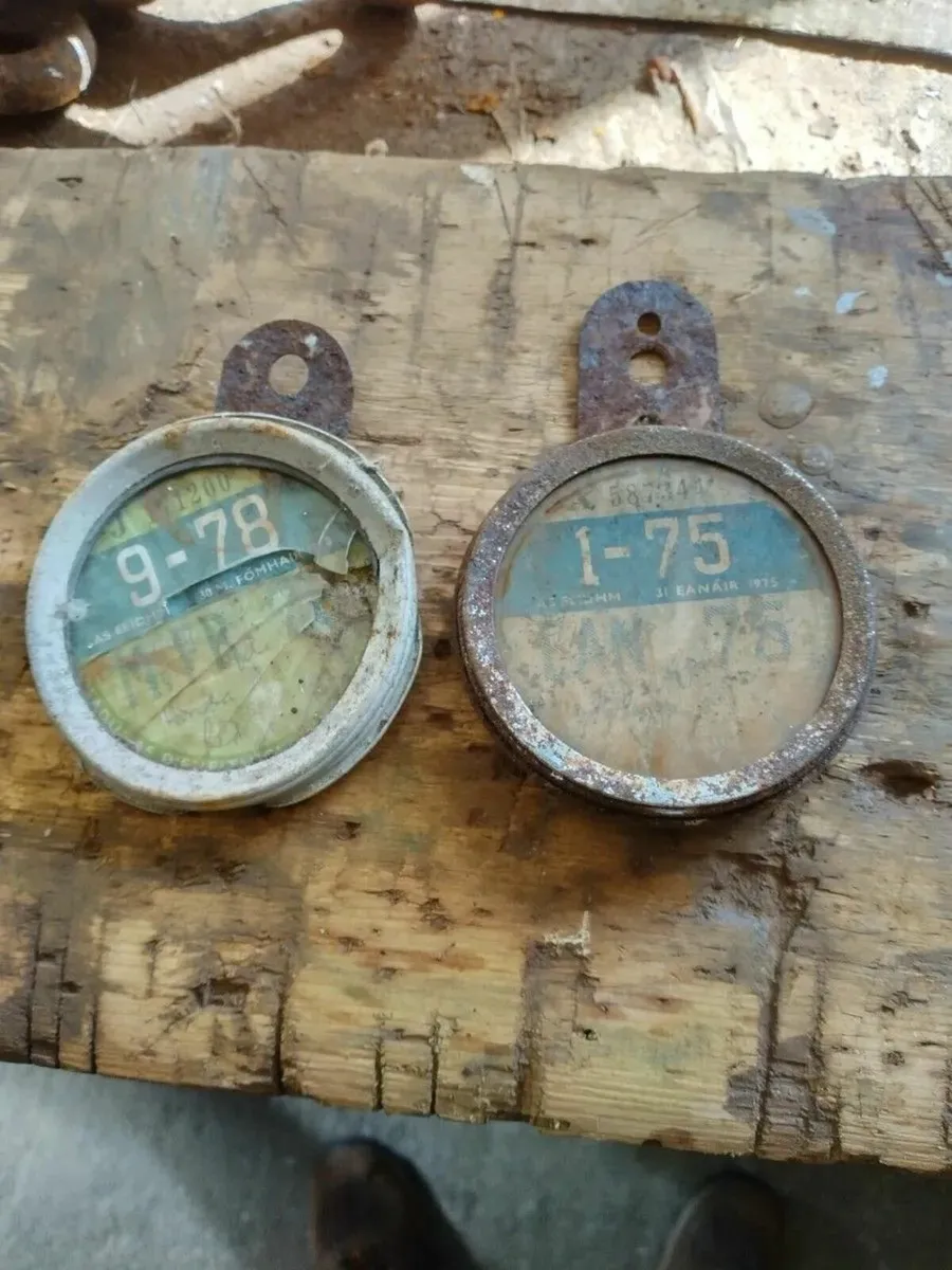 2. Vintage Irish Motor Tax Discs - Image 1