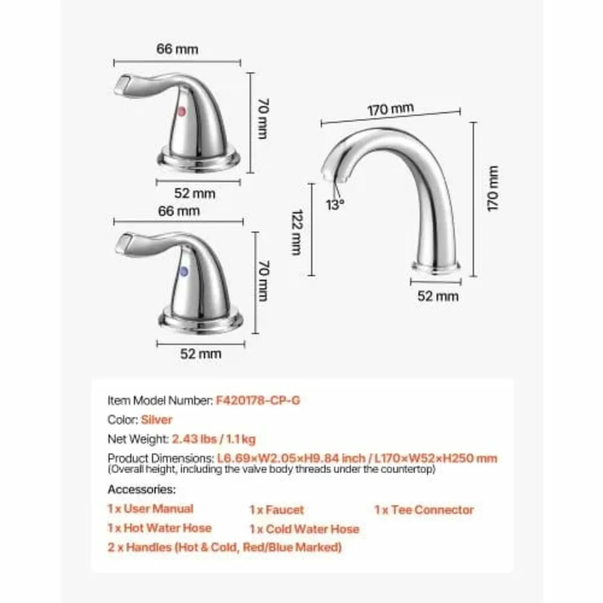 Roman Tub Faucet, 3 Hole Waterfall Bathtub Faucet, - Image 2