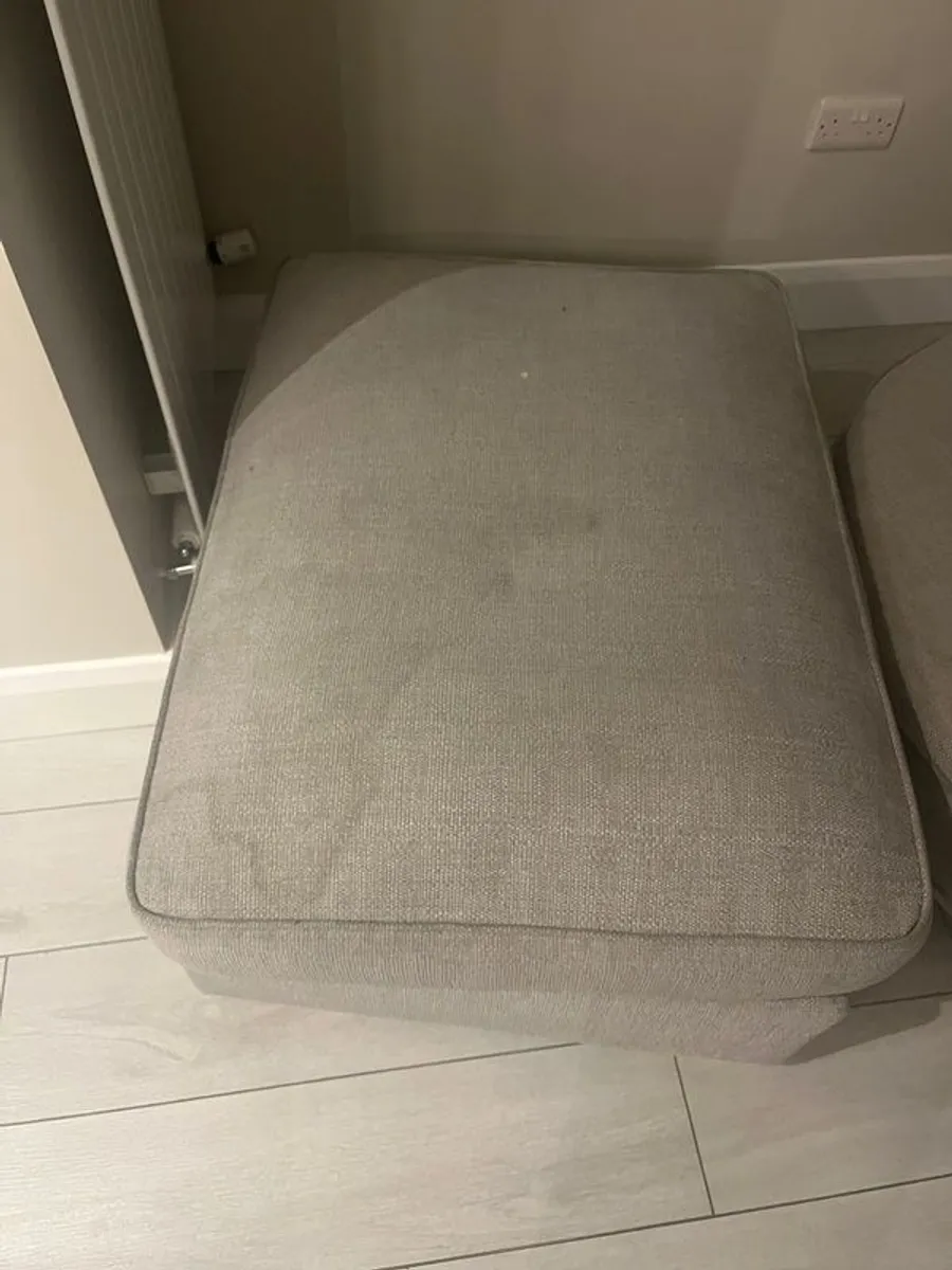 Harvey Norman Swivel couch & pouffe - Image 1