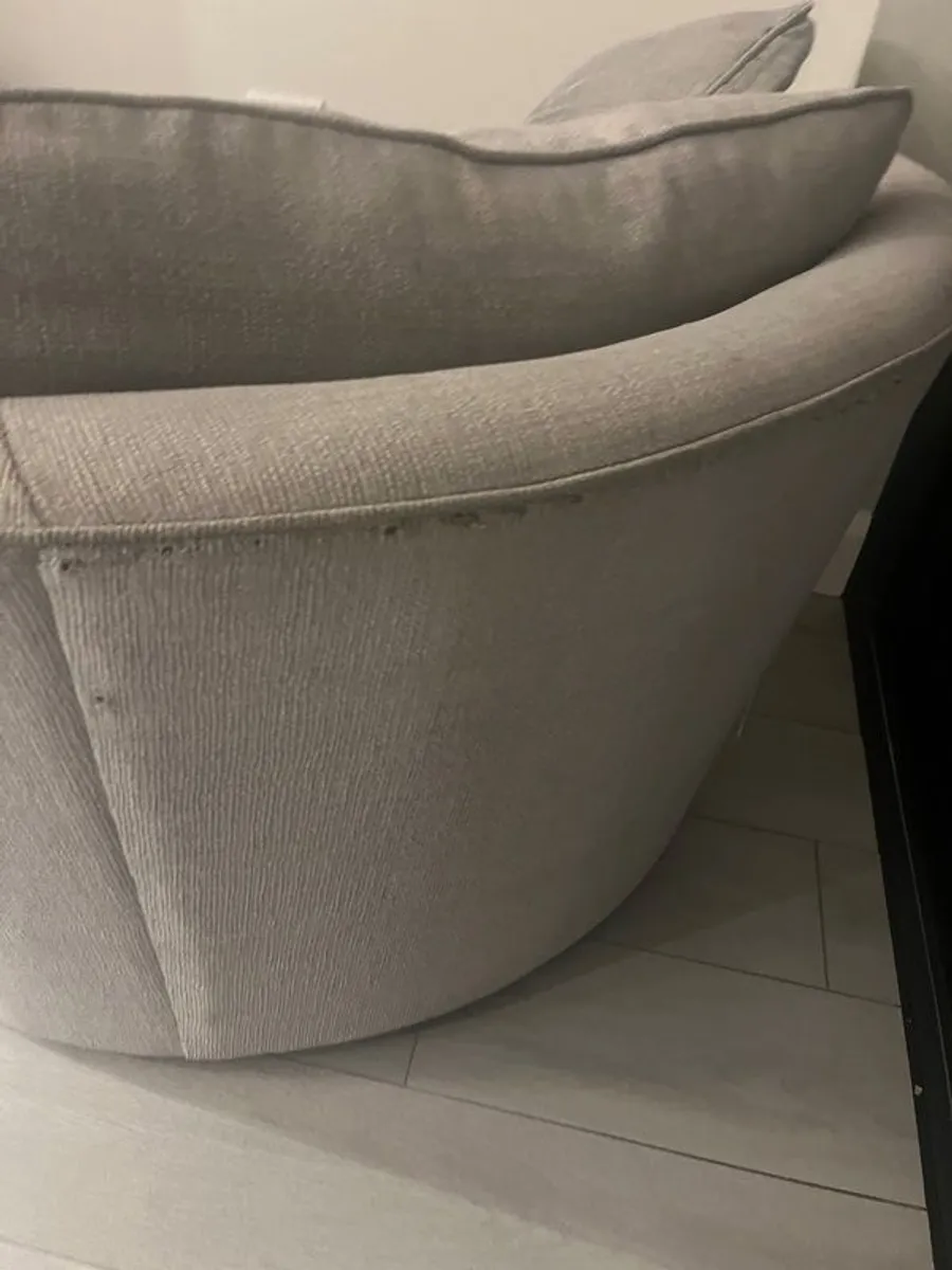 Harvey Norman Swivel couch & pouffe - Image 4