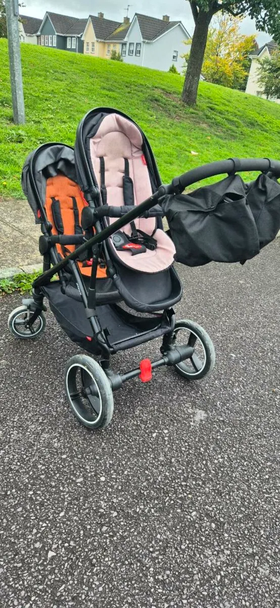 Double Buggy with rain covers - Image 1