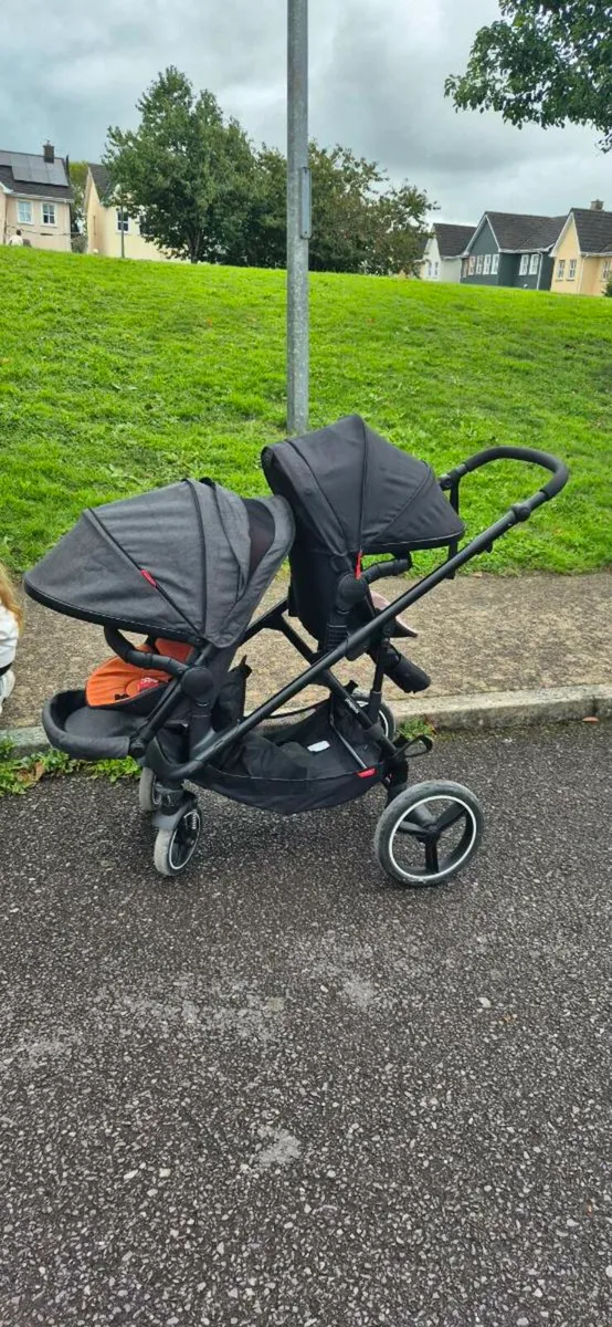 Double Buggy with rain covers - Image 3