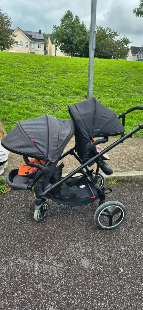 Double Buggy with rain covers - Image 4