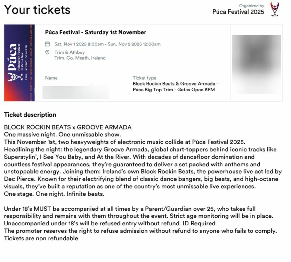 Púca Festival - Saturday 1st November