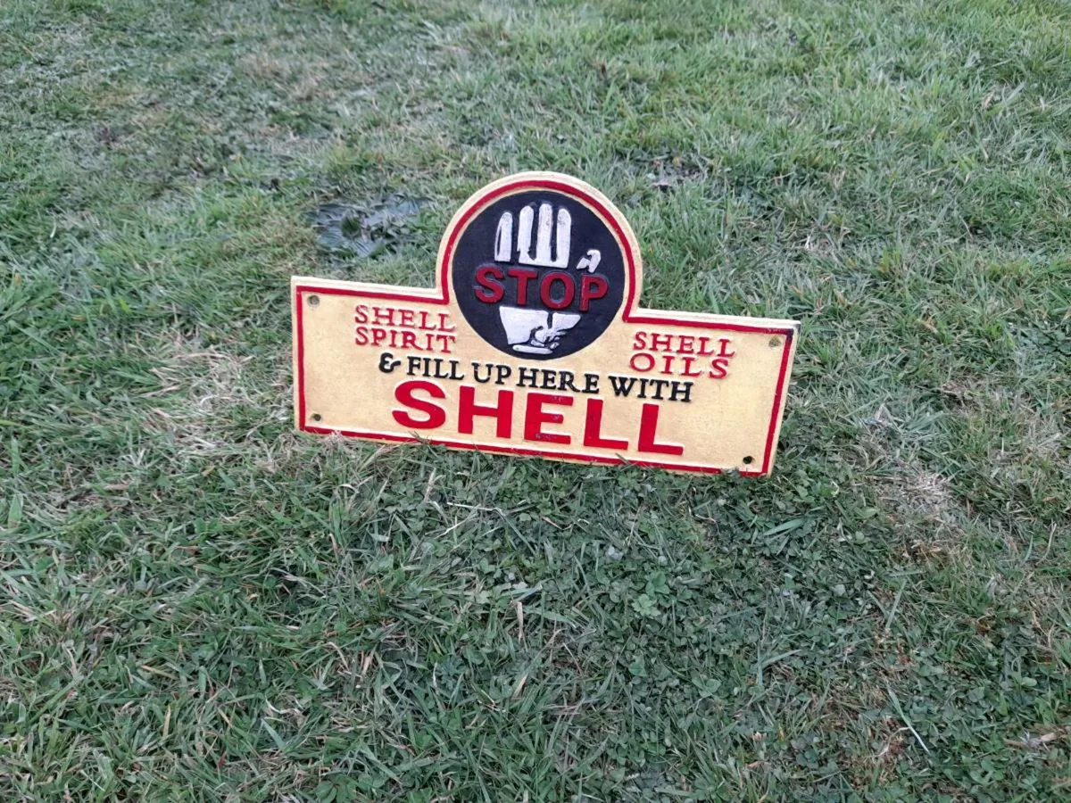 Shell Cast Iron Sign - Image 1