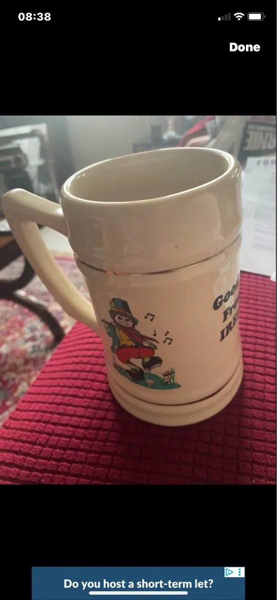 Good Luck From Ireland Ceramic Tankard - Image 1