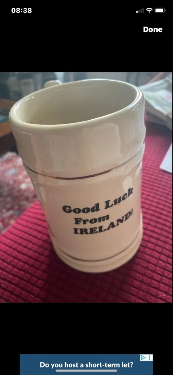 Good Luck From Ireland Ceramic Tankard - Image 2