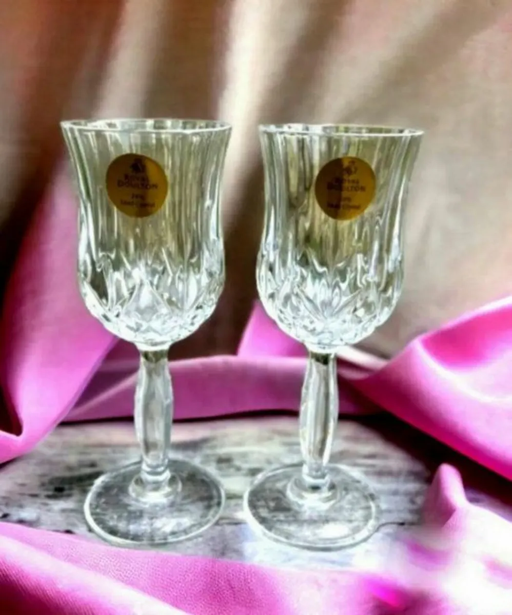 Duo Authentic Royal Doulton 'Roma' Wine Goblets - Image 3