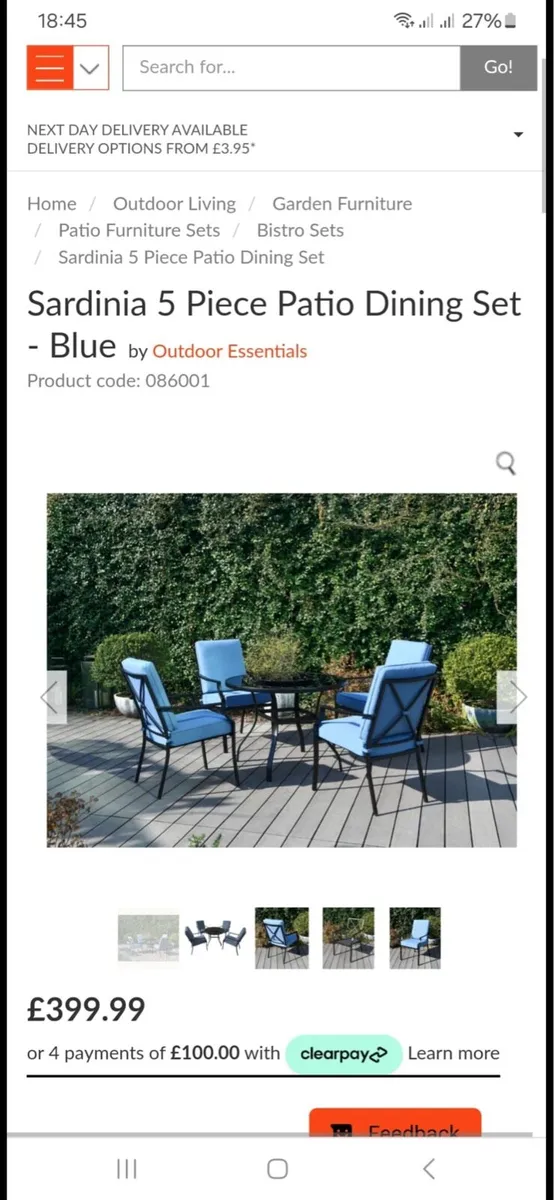 Garden Furniture Set with parasol - Image 2