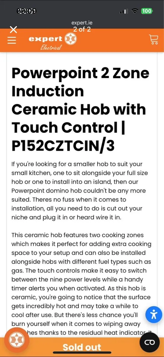 PowerPoint Dual induction Hob - Image 2