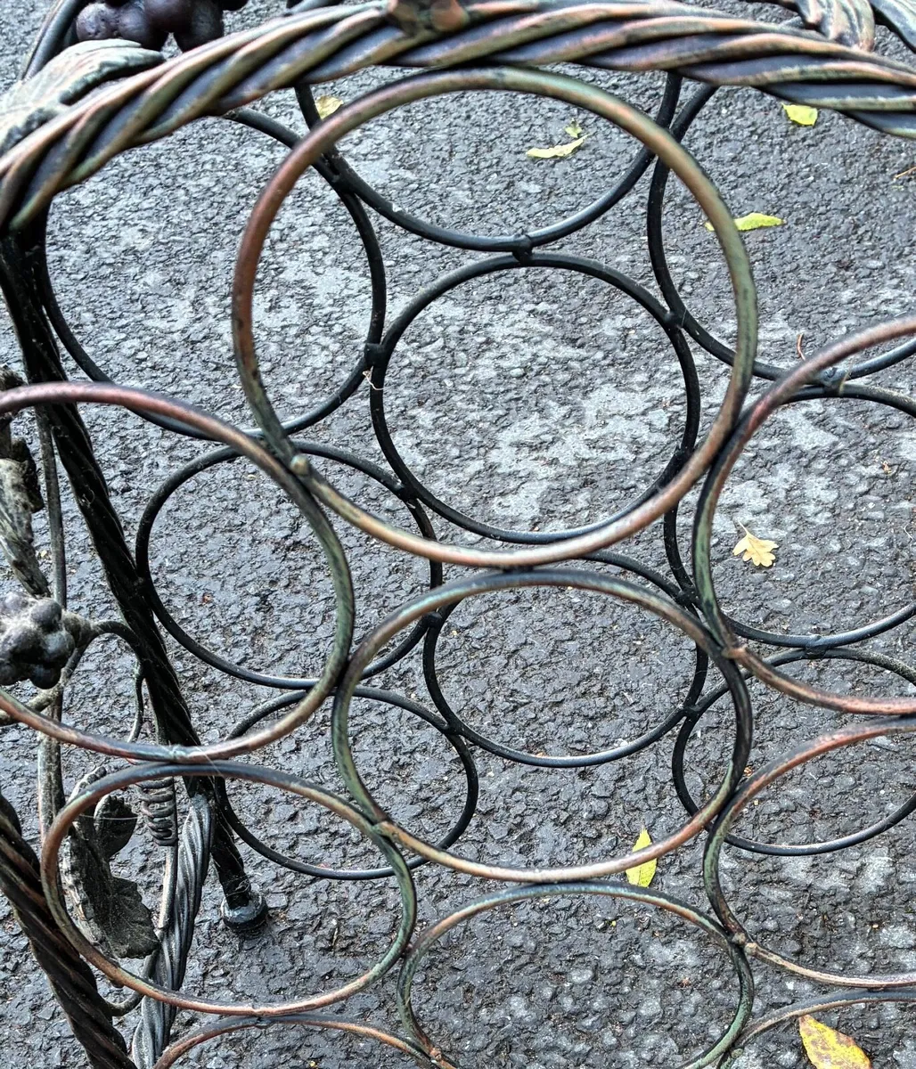 Vintage Cast Iron Wine Stand - Image 2