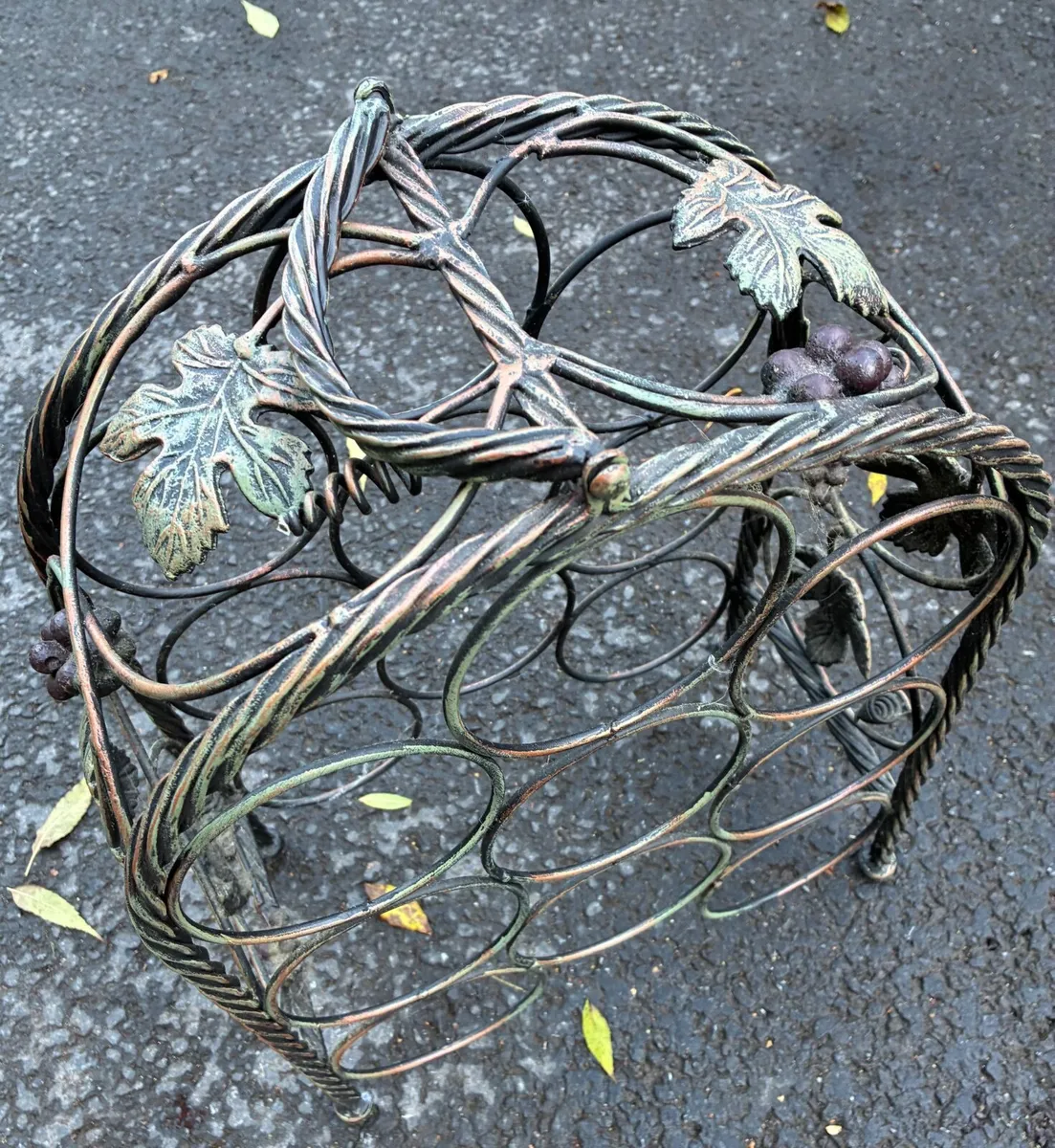 Vintage Cast Iron Wine Stand - Image 3