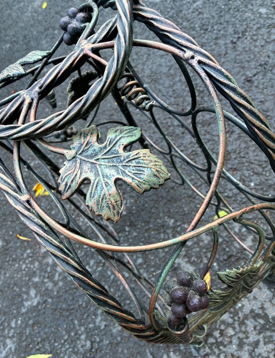 Vintage Cast Iron Wine Stand - Image 4