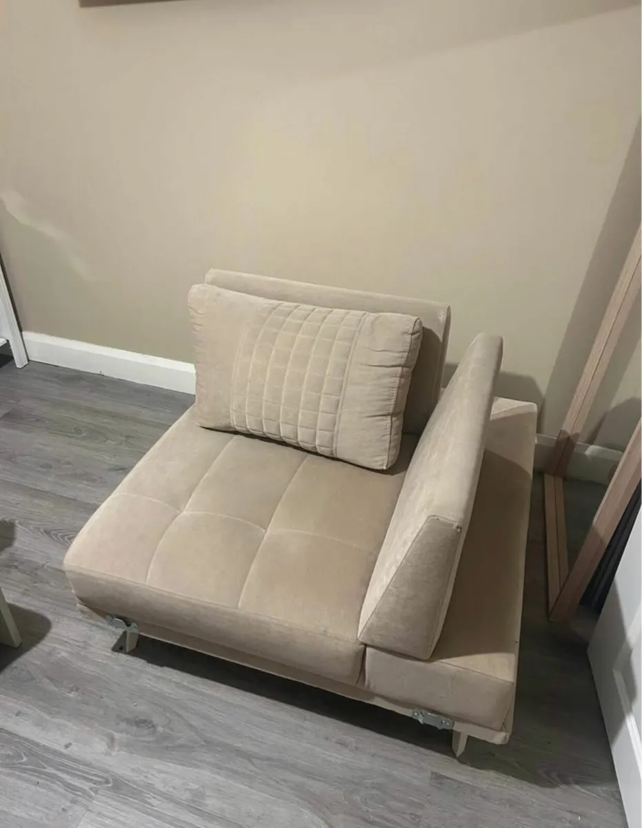 Modern Beige accent chair - Image 1