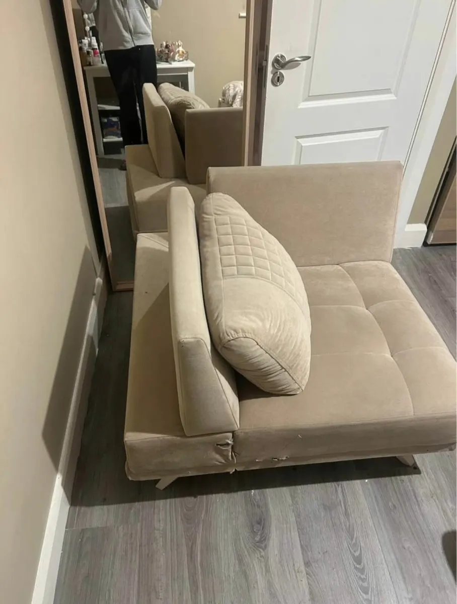 Modern Beige accent chair - Image 2