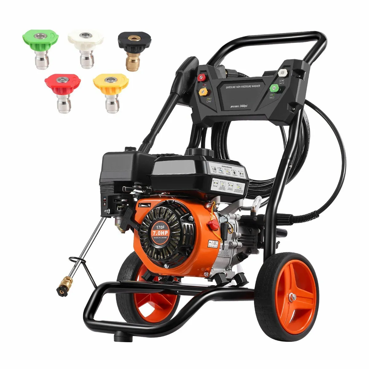 Gas Pressure Washer 3400 PSI 2.6 GPM with 5 Nozzle - Image 1