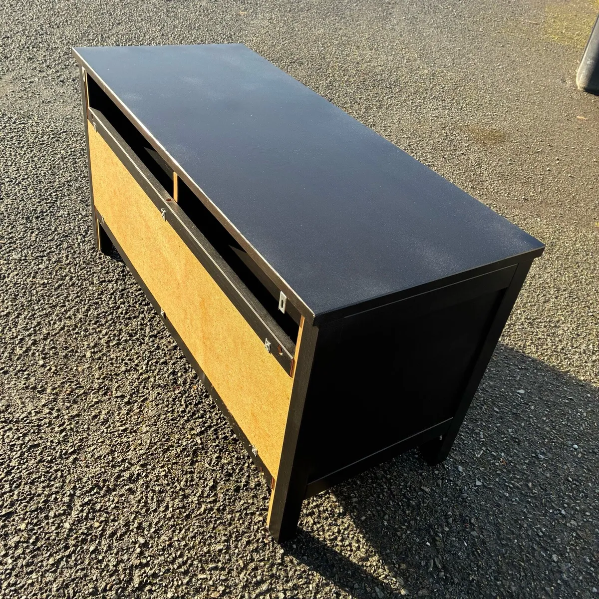 Black TV Bench with 2 drawers - Image 4