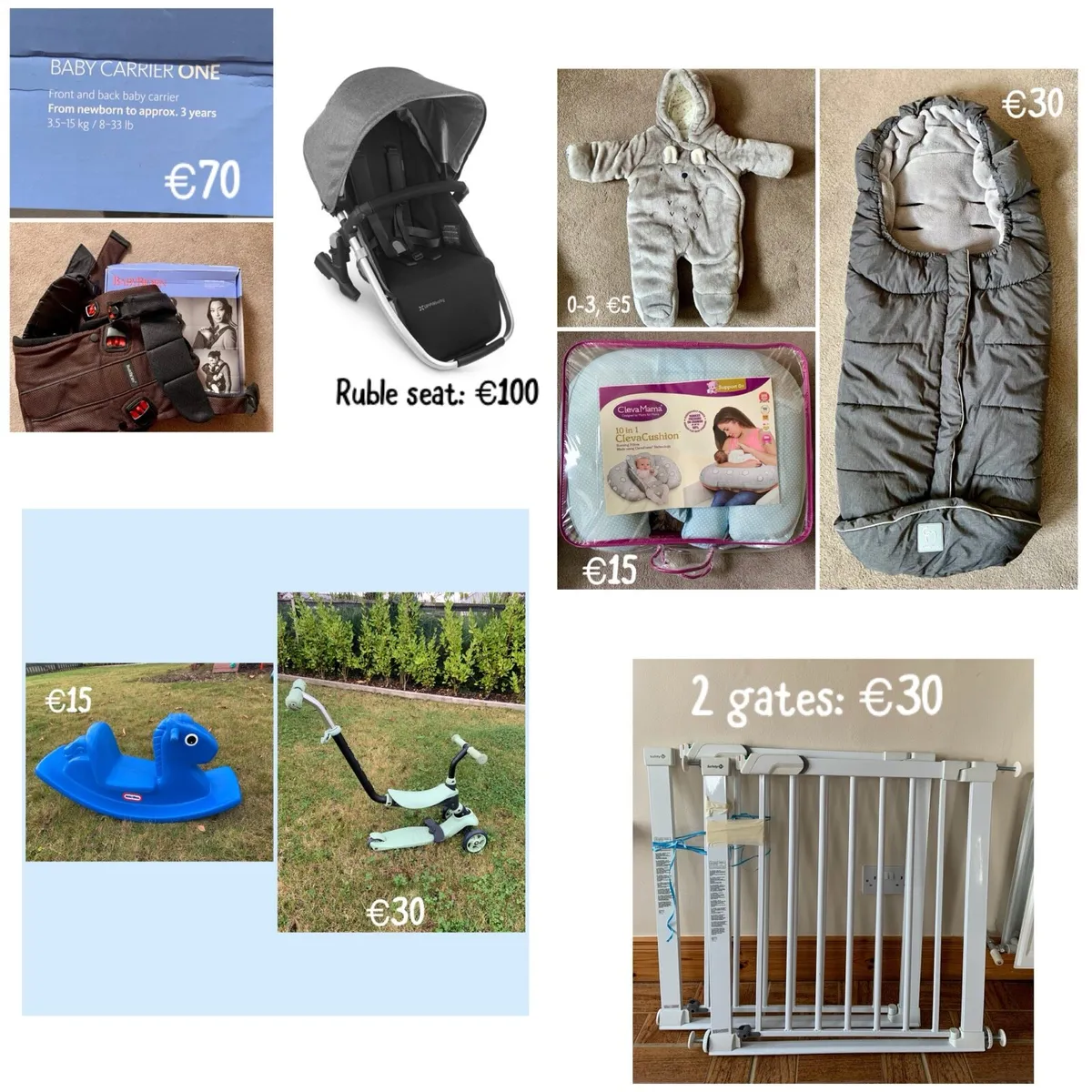 Uppababy, BabyBjorn, Safet 1st, trike, footmuff - Image 1