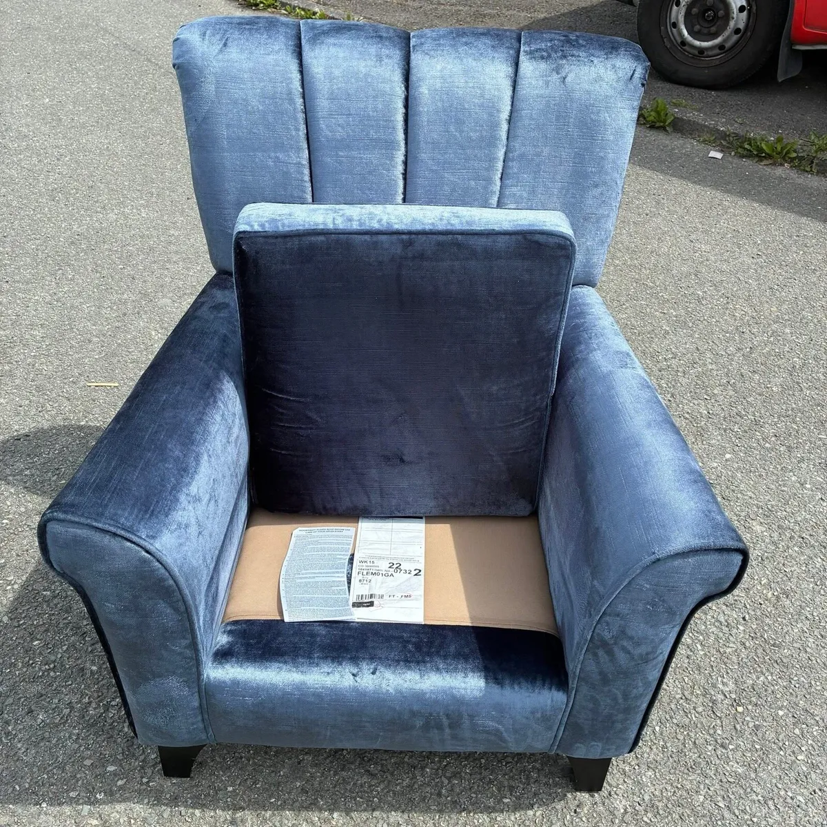 New Condition!  Velvet Armchair - Image 2