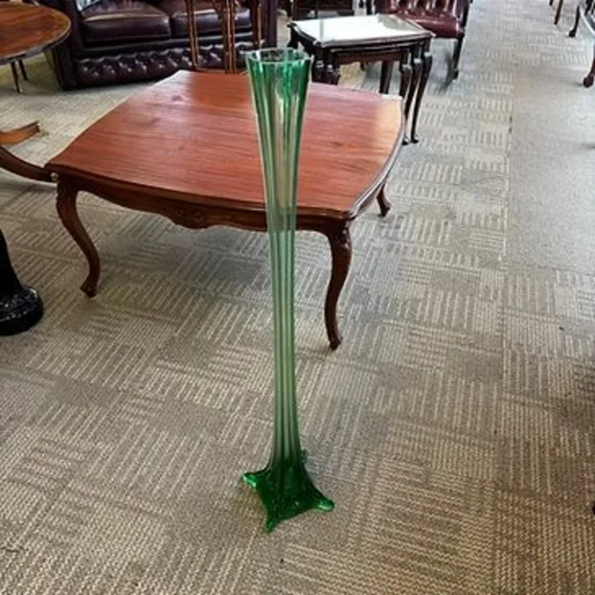 Vintage Italian blown emerald art glass vase