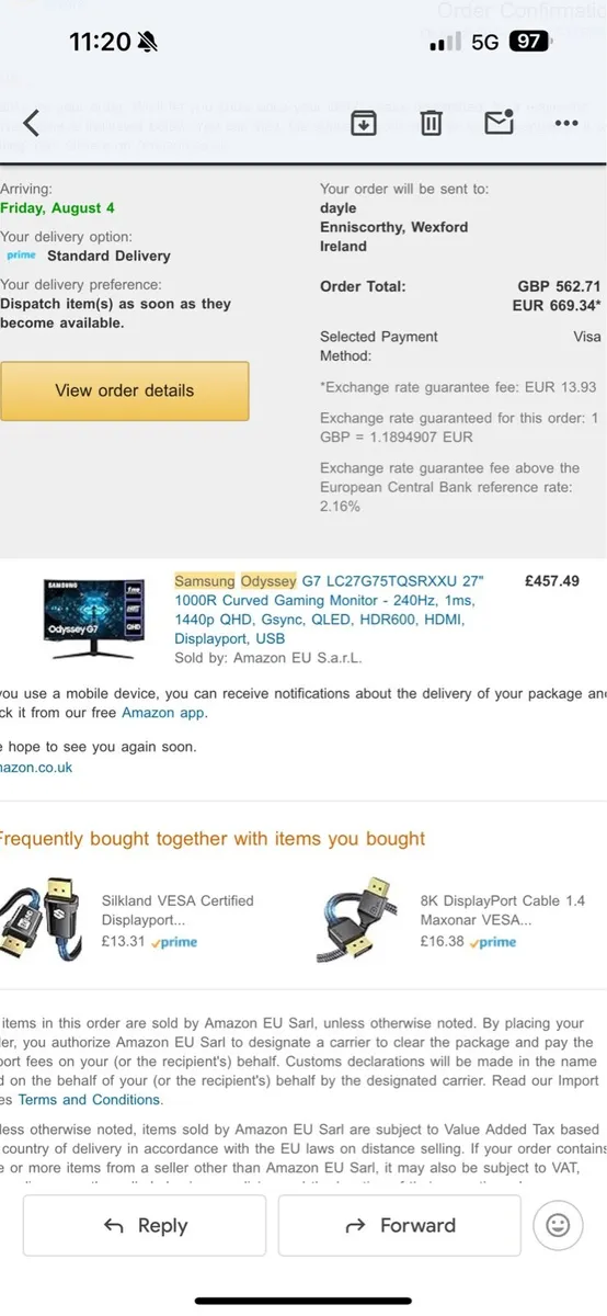 Samsung odyssey G7 for sale - Image 2