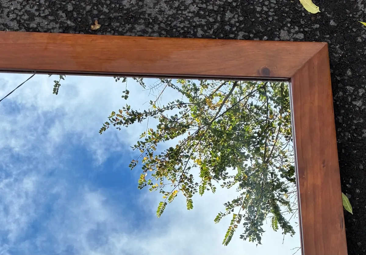 Large Wooden Mirror - Image 3