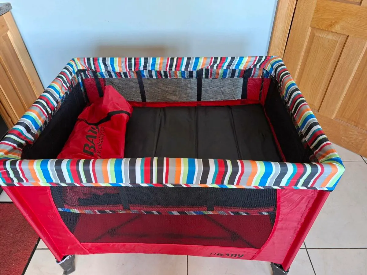 Obaby Travel Cot with bassinet, mattress, mattress - Image 1