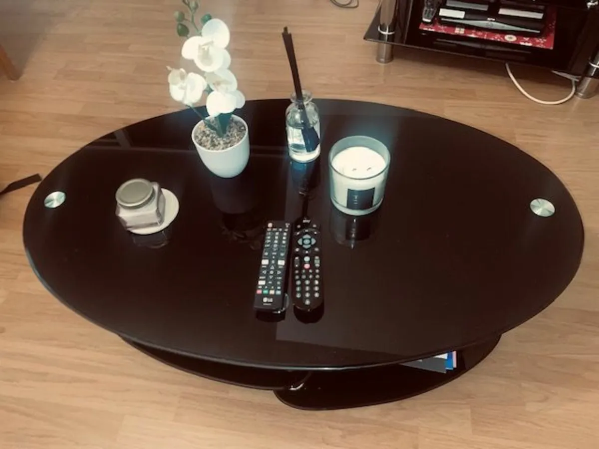 Glass Oval Coffee Table for Sale - Image 1