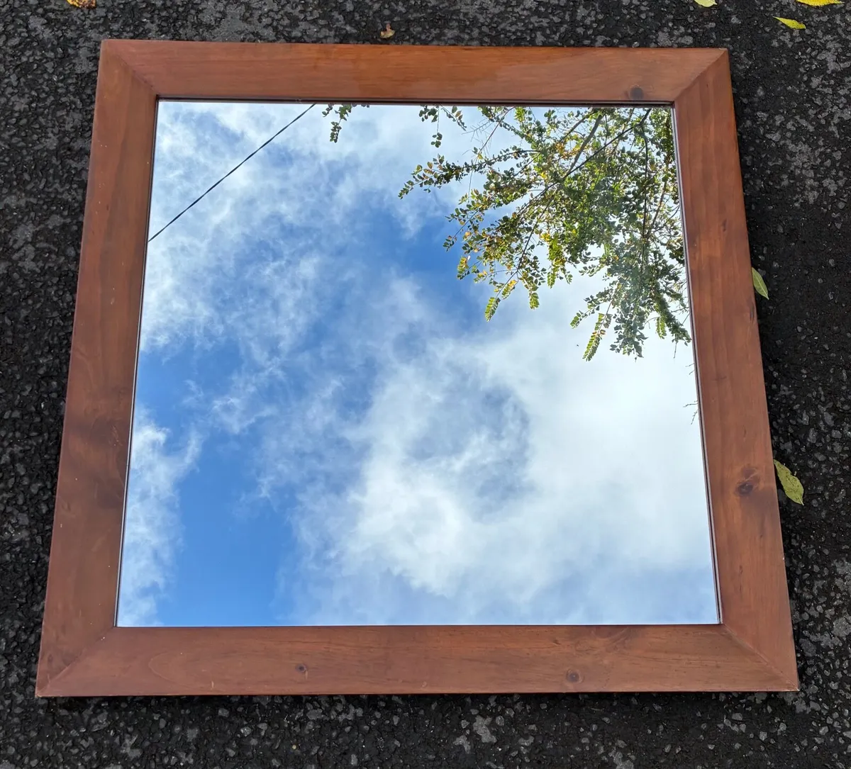 Large Wooden Mirror - Image 1