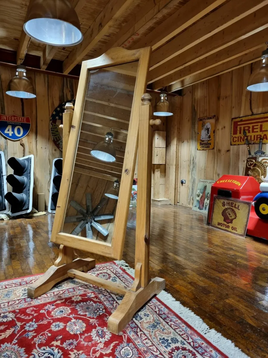 Large Plank Pine Standing Mirror - Image 2