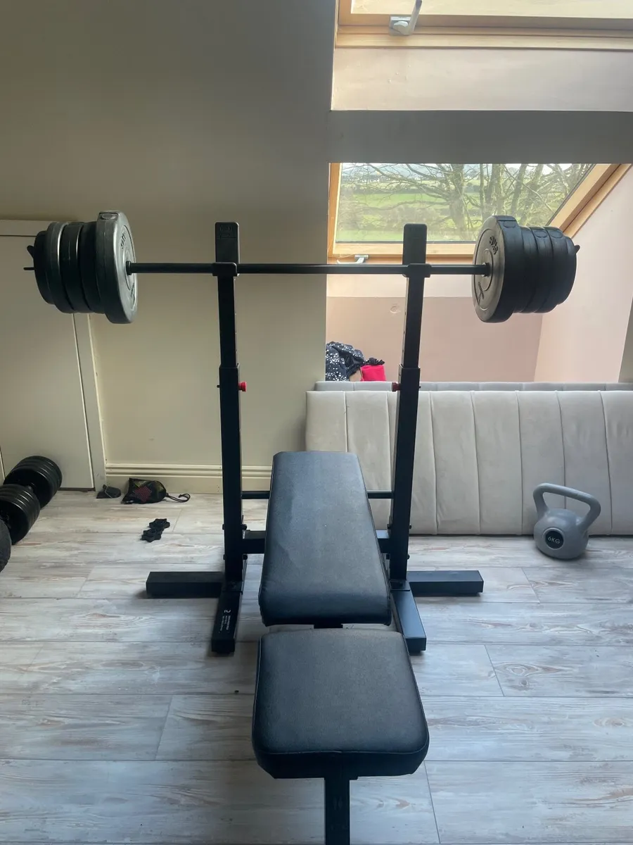 Bench press+bar+30kg weight plates - Image 2