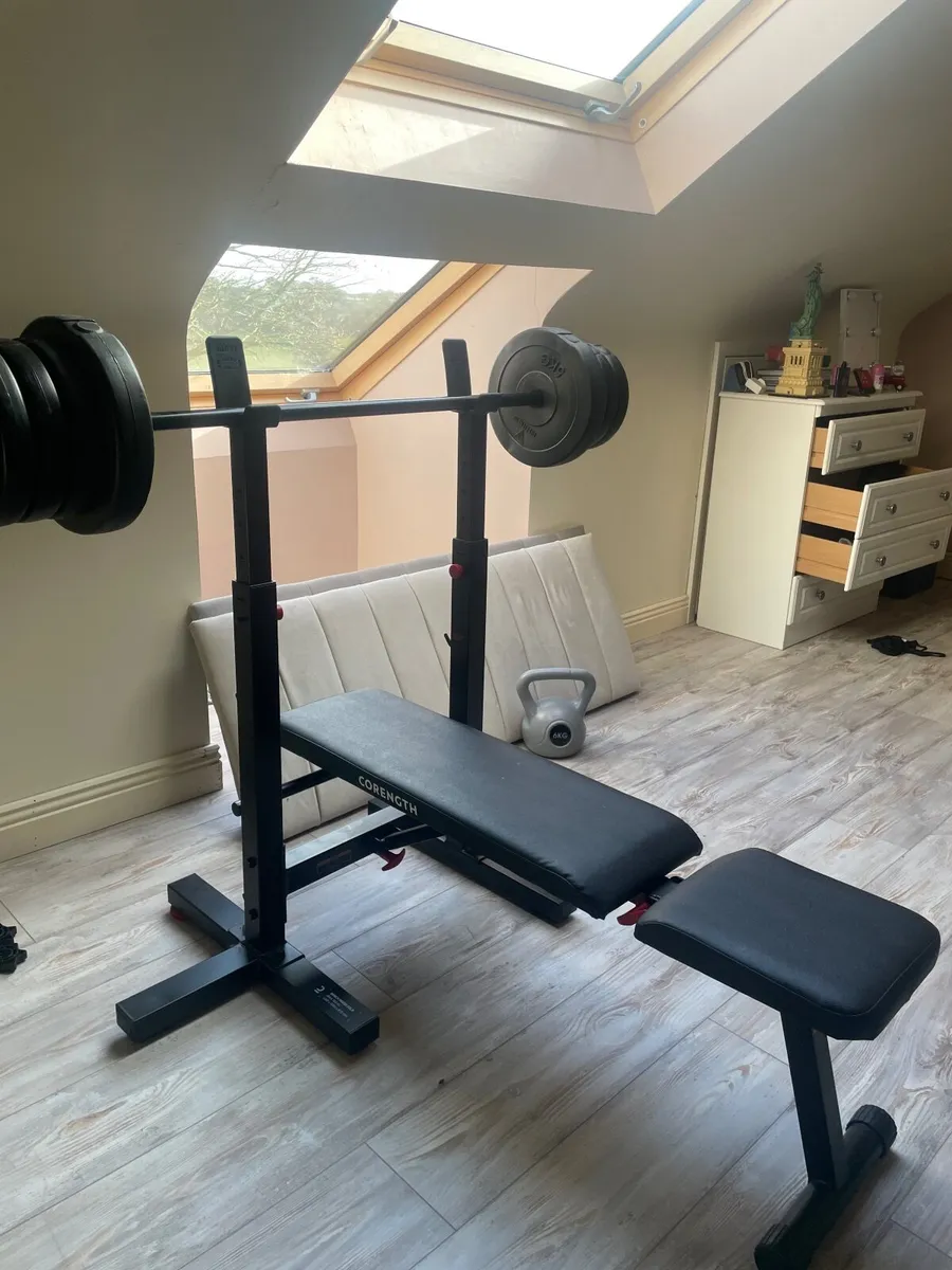 Bench press+bar+30kg weight plates - Image 1