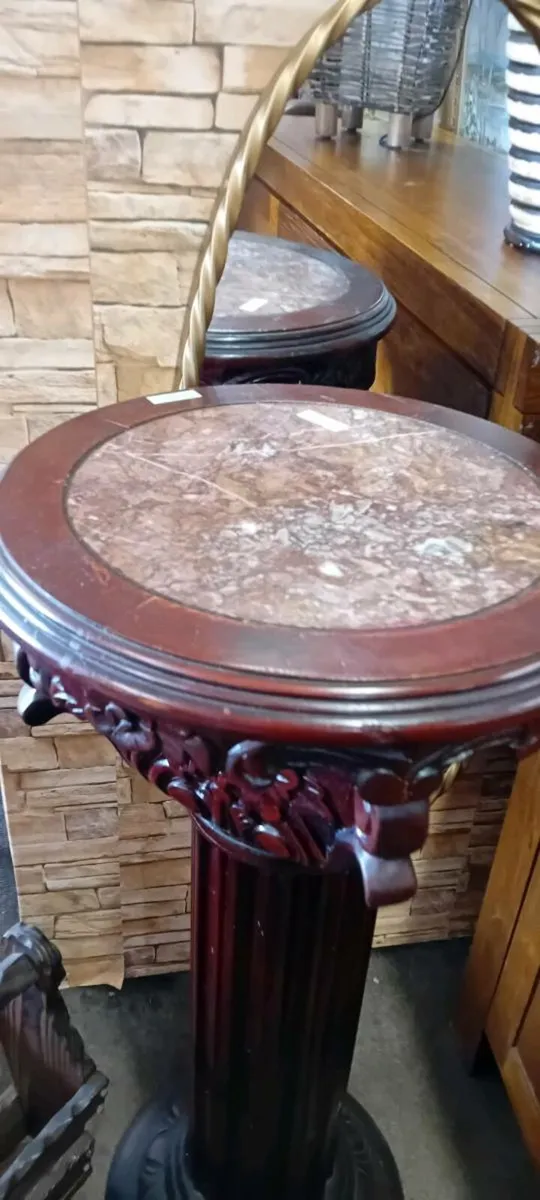 Reproduction Carved Mahogany Pedestal - Image 2